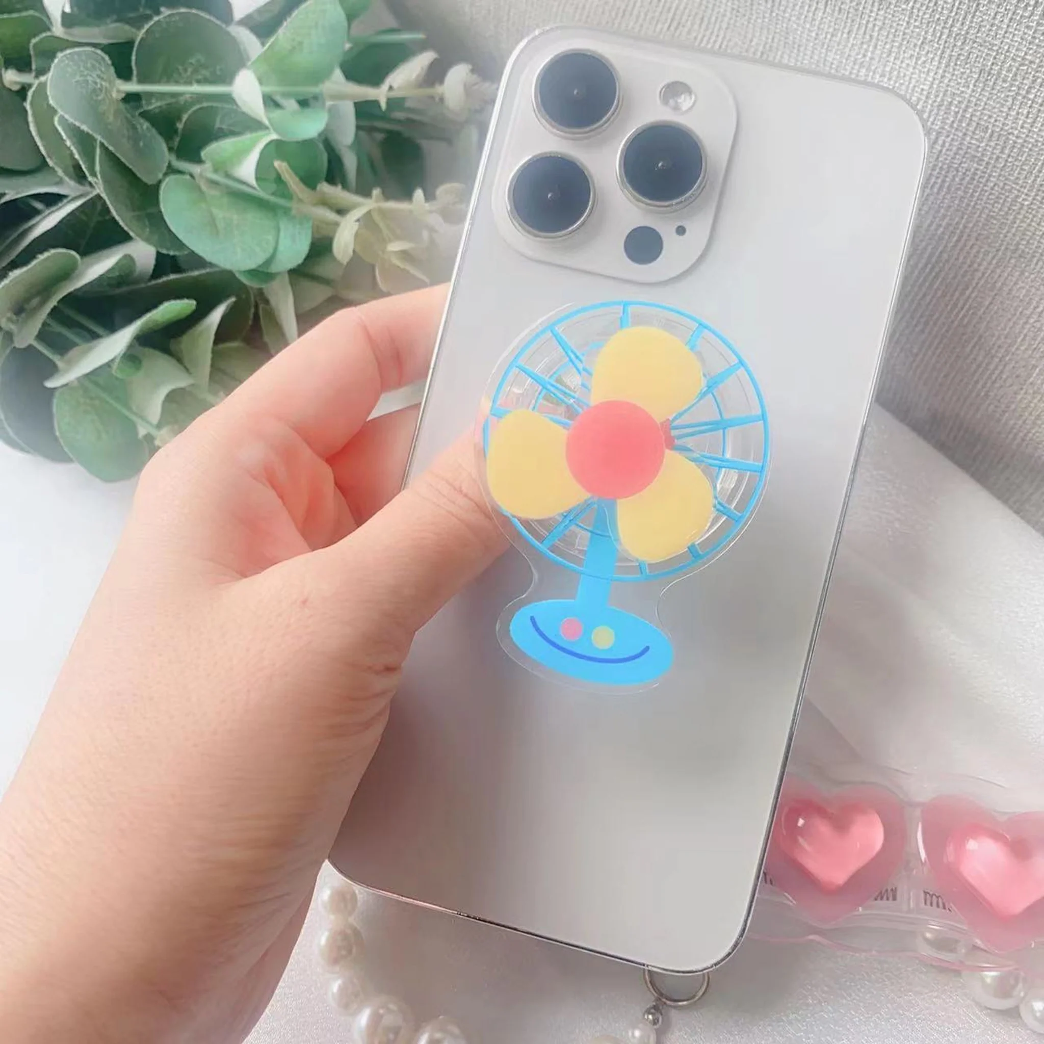 3D Rotating Mini Fan Phone Grip Stand Holder - Image 3