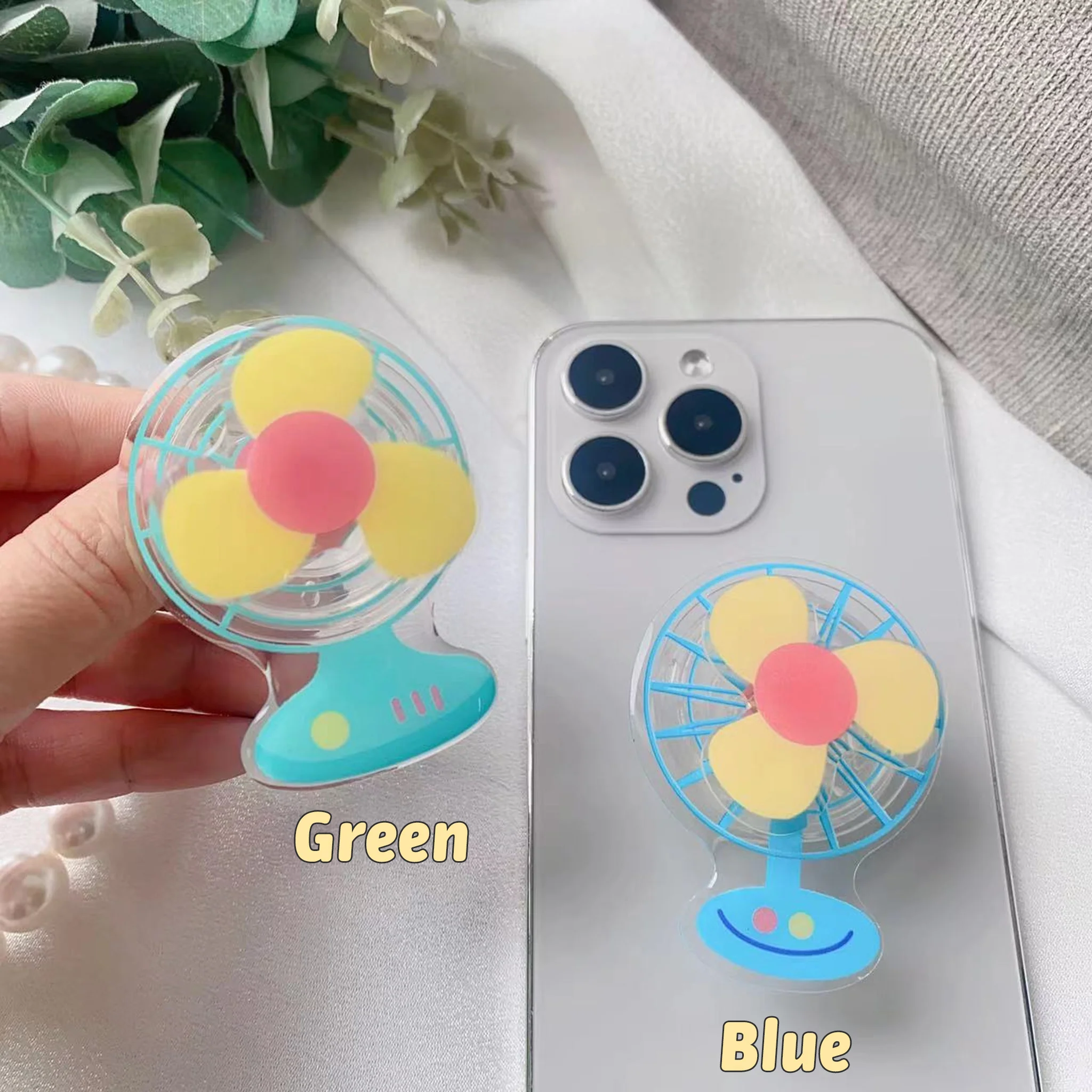 3D Rotating Mini Fan Phone Grip Stand Holder - Image 4