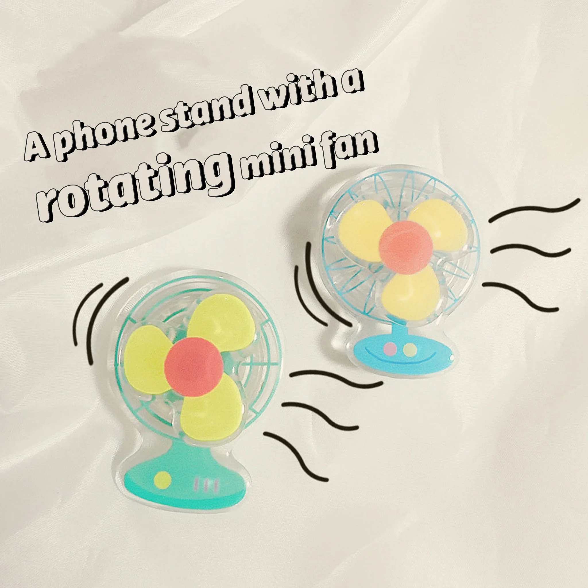 3D Rotating Mini Fan Phone Grip Stand Holder - Image 6