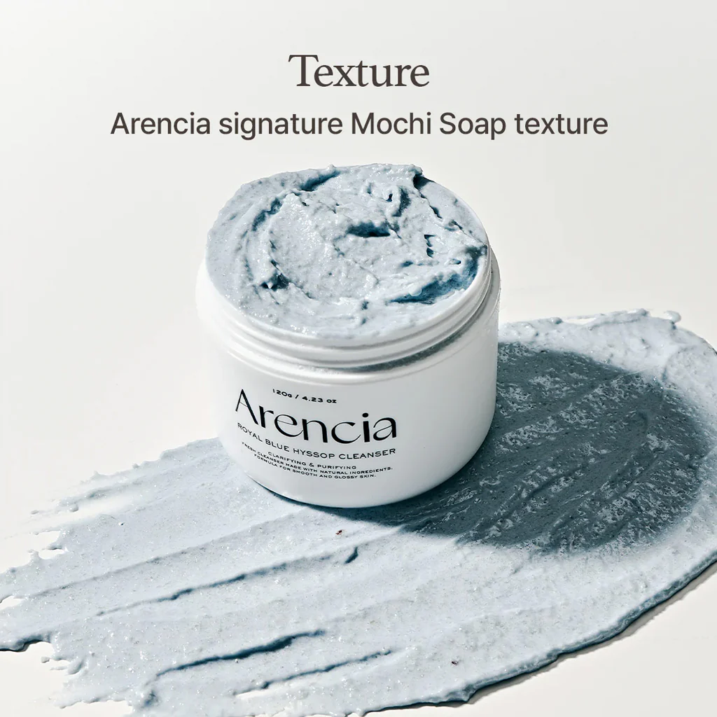Arencia Fresh Blue Hyssop Mochi Cleanser 120 g - Image 4