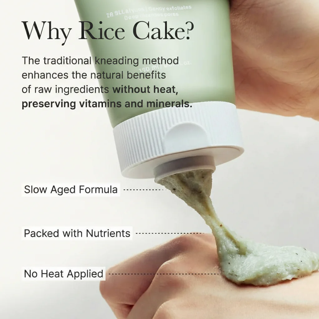 ARENCIA Green Tea LHA Deep Pore Rice Cake Cleanser 150ml - Image 3