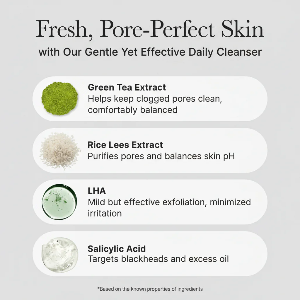 ARENCIA Green Tea LHA Deep Pore Rice Cake Cleanser 150ml - Image 6
