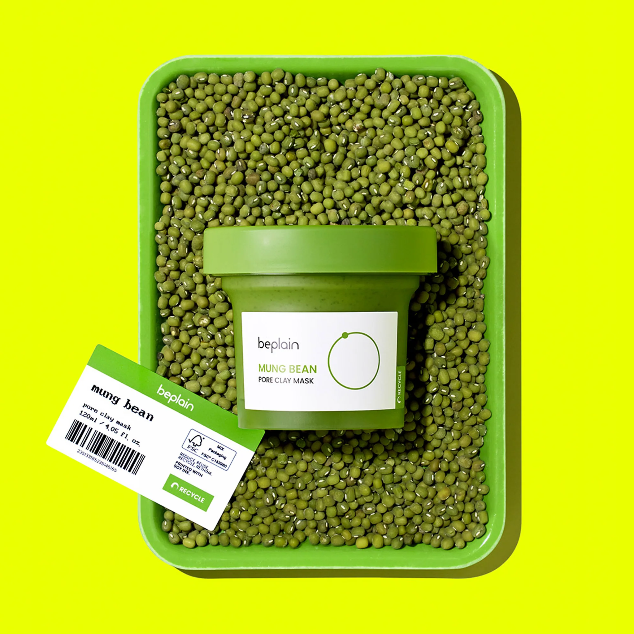 beplain Mung Bean Pore Clay Mask Set 120ml - Image 4