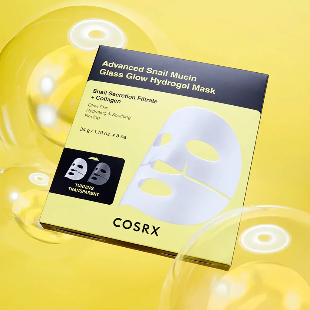COSRX Advanced Snail Mucin Glass Glow Hydrogel Mask 3pcs - Image 3