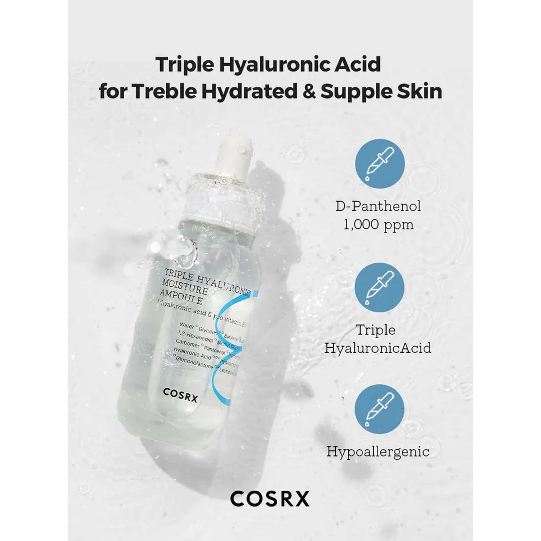 COSRX Hydrium Triple Hyaluronic Moisture Ampoule 40ml - Image 4
