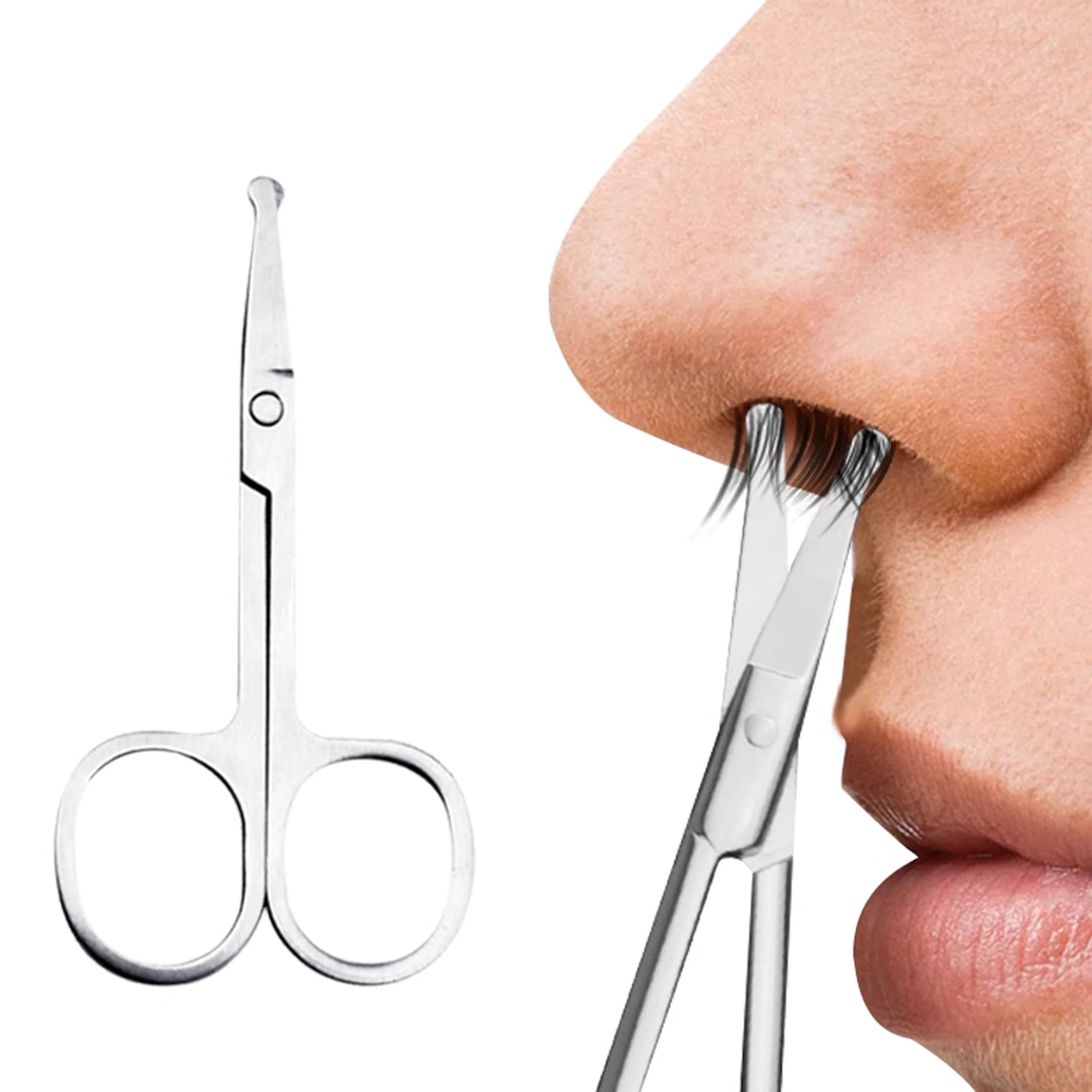 DARKNESS Stainless Steel Rounded Scissors for Nose 1pc - Image 3