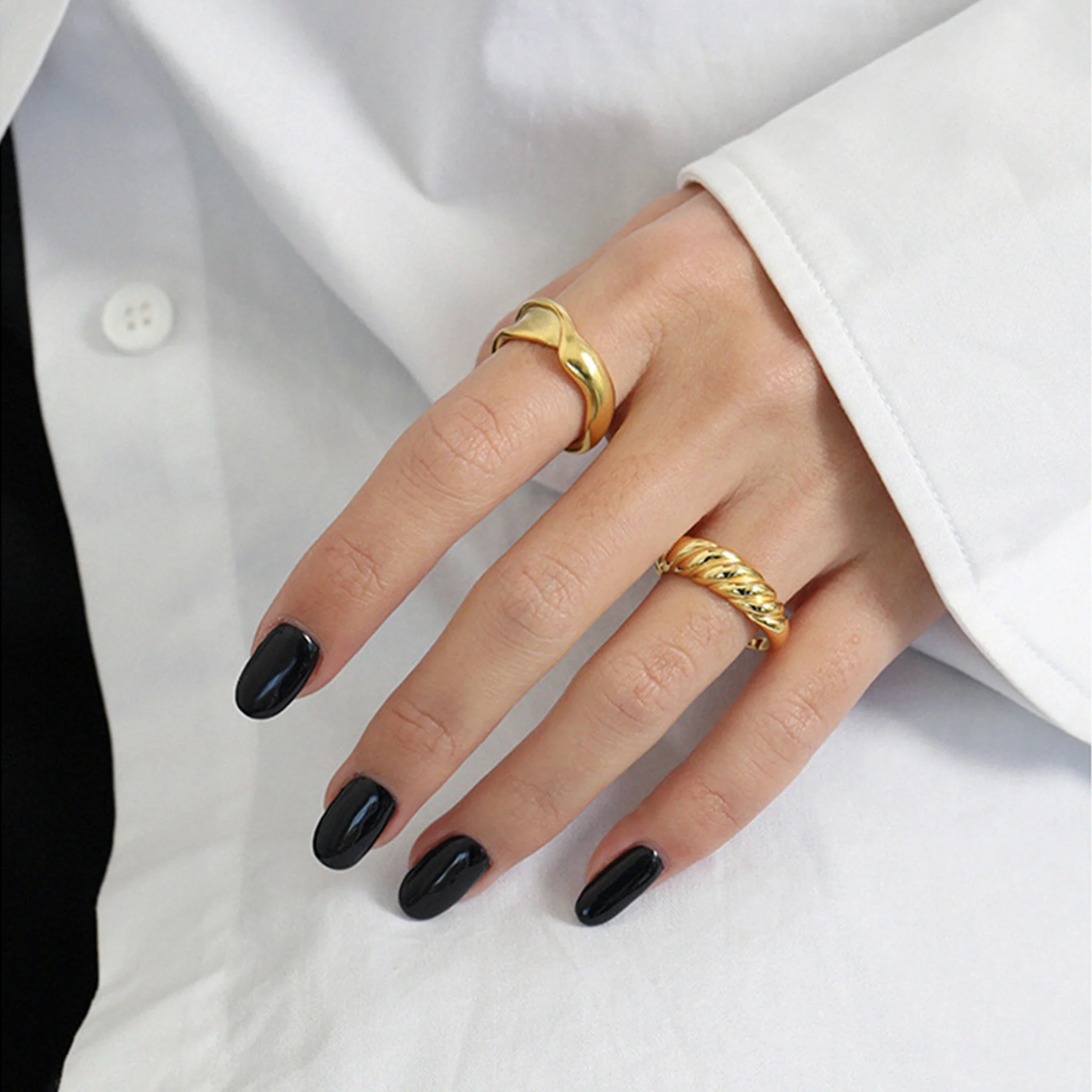 Diagonal Twisted Open Ring - Image 6