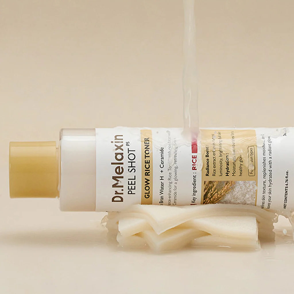 DR MELAXIN Peel Shot Glow Rice Toner 200ml - Image 4