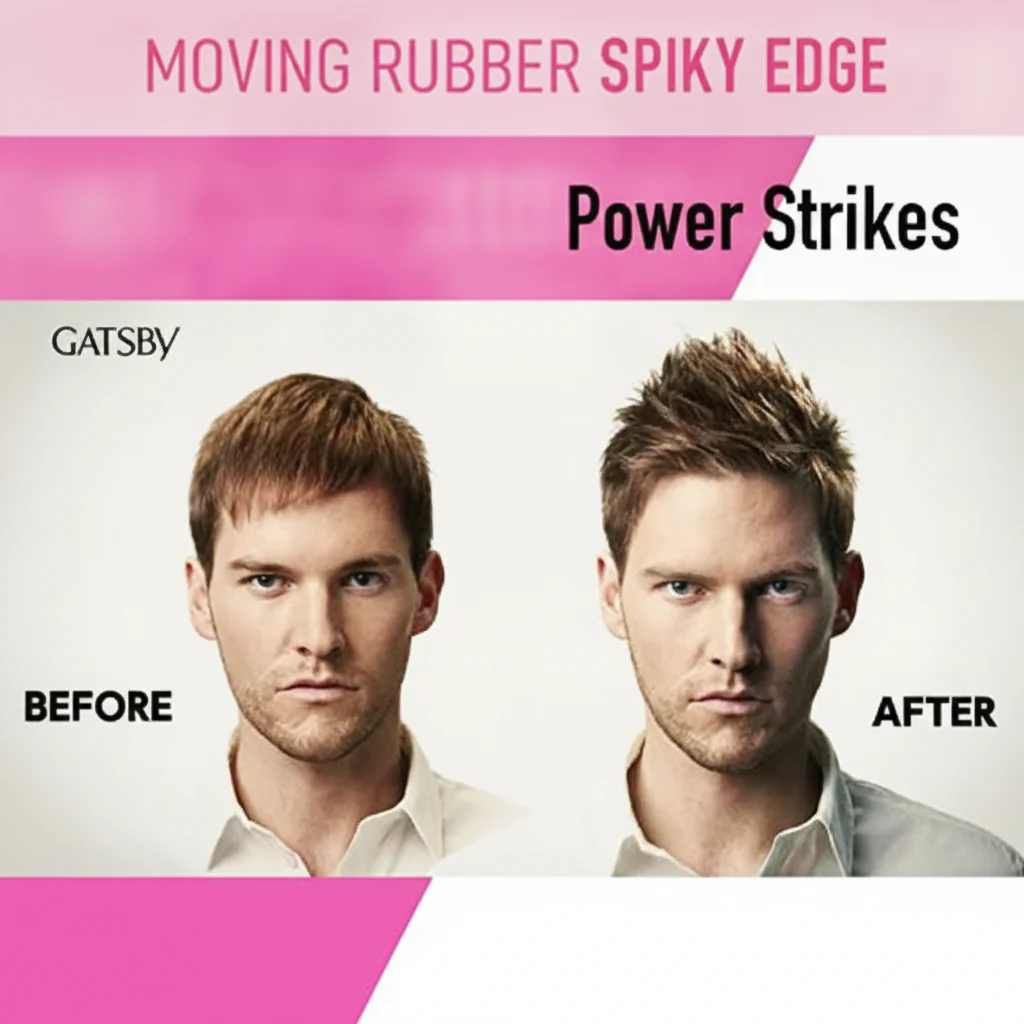 GATSBY Moving Rubber Hair Styling Wax 80g Pink-Spiky Edge - Image 5