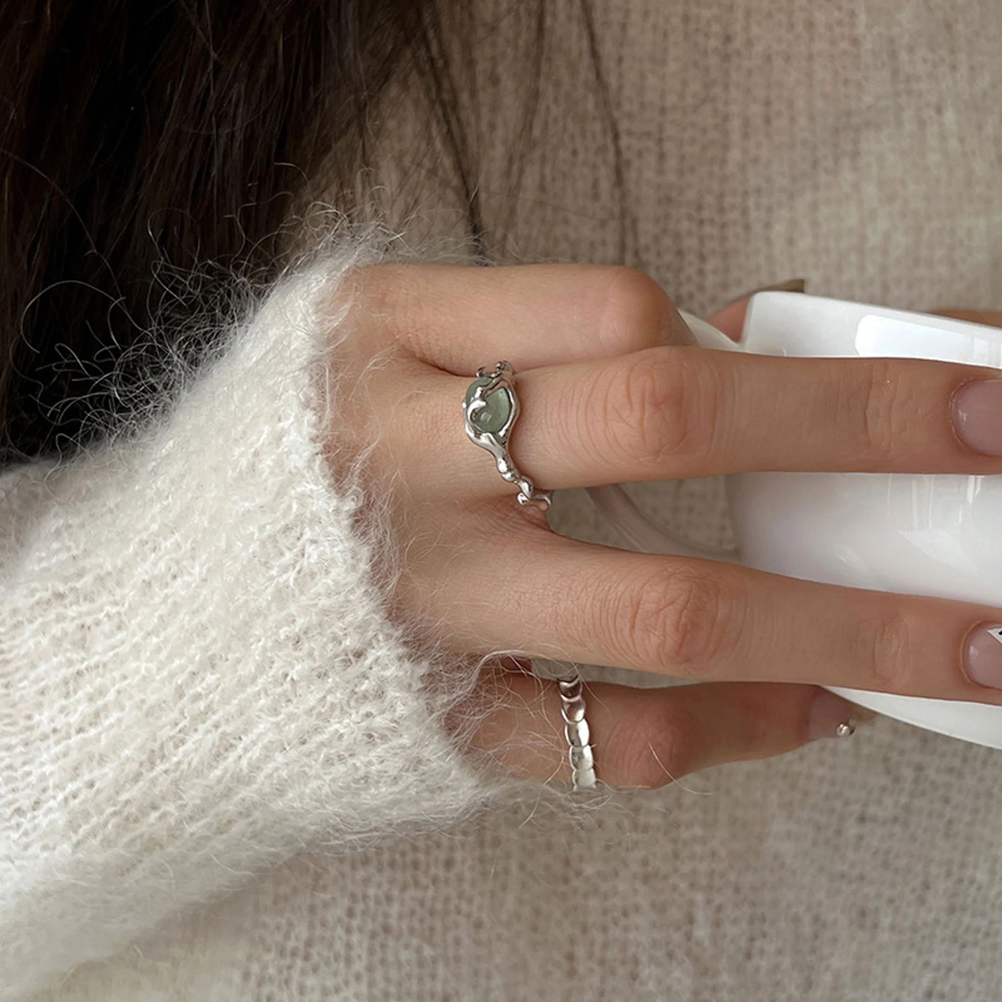 Geometric Fish Scale Tail Ring - Image 3