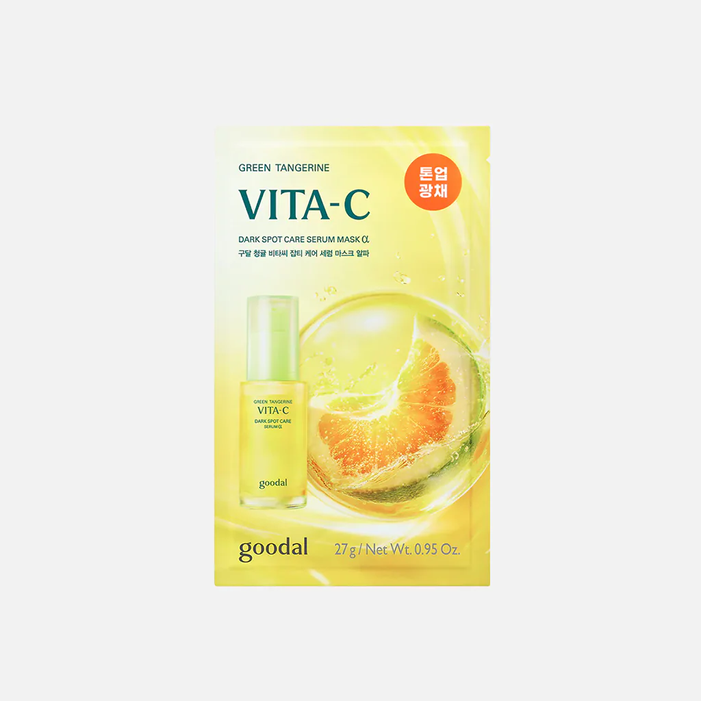 GOODAL Green Tangerine Vita C Dark Spot Care Serum Mask Alpha 5+1pcs - Image 4