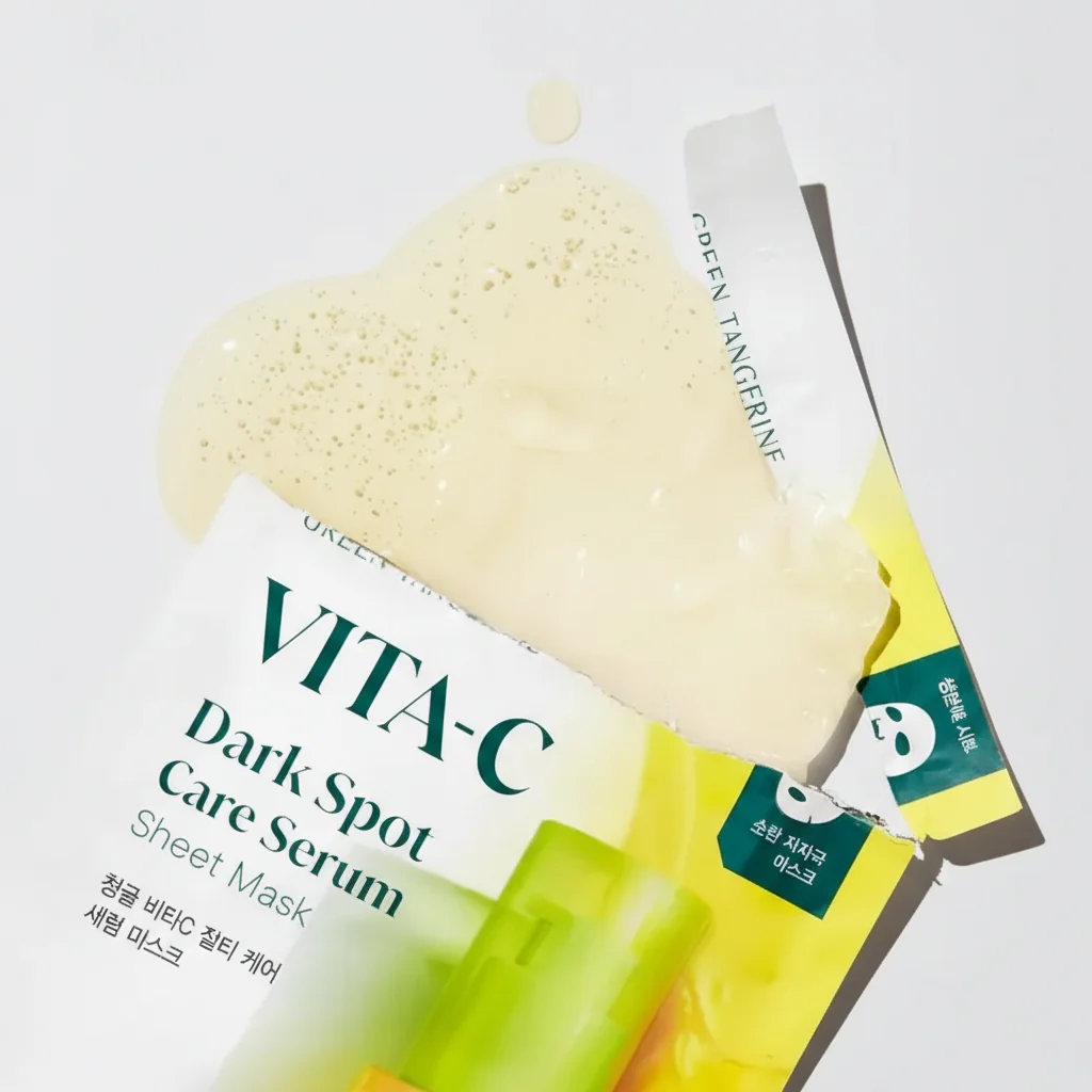 GOODAL Green Tangerine Vita C Dark Spot Care Serum Mask Alpha 5+1pcs - Image 5