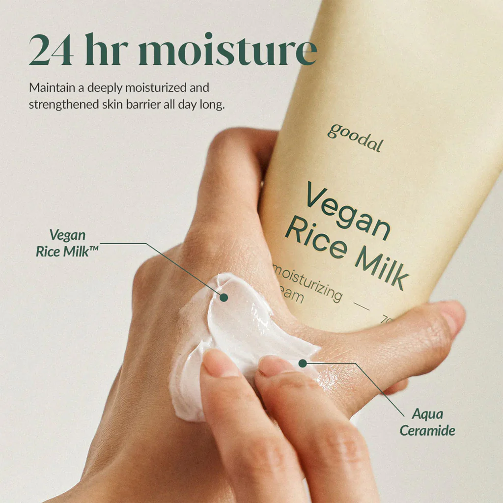 goodal Vegan Rice Milk Moisturizing Cream 70ml - Image 4