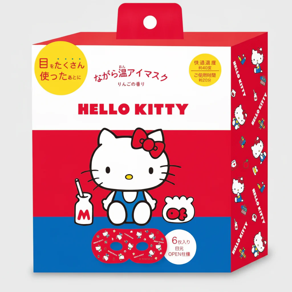Honyaradoh Hot Steam Warm Eye Mask Hello Kitty 6pcs