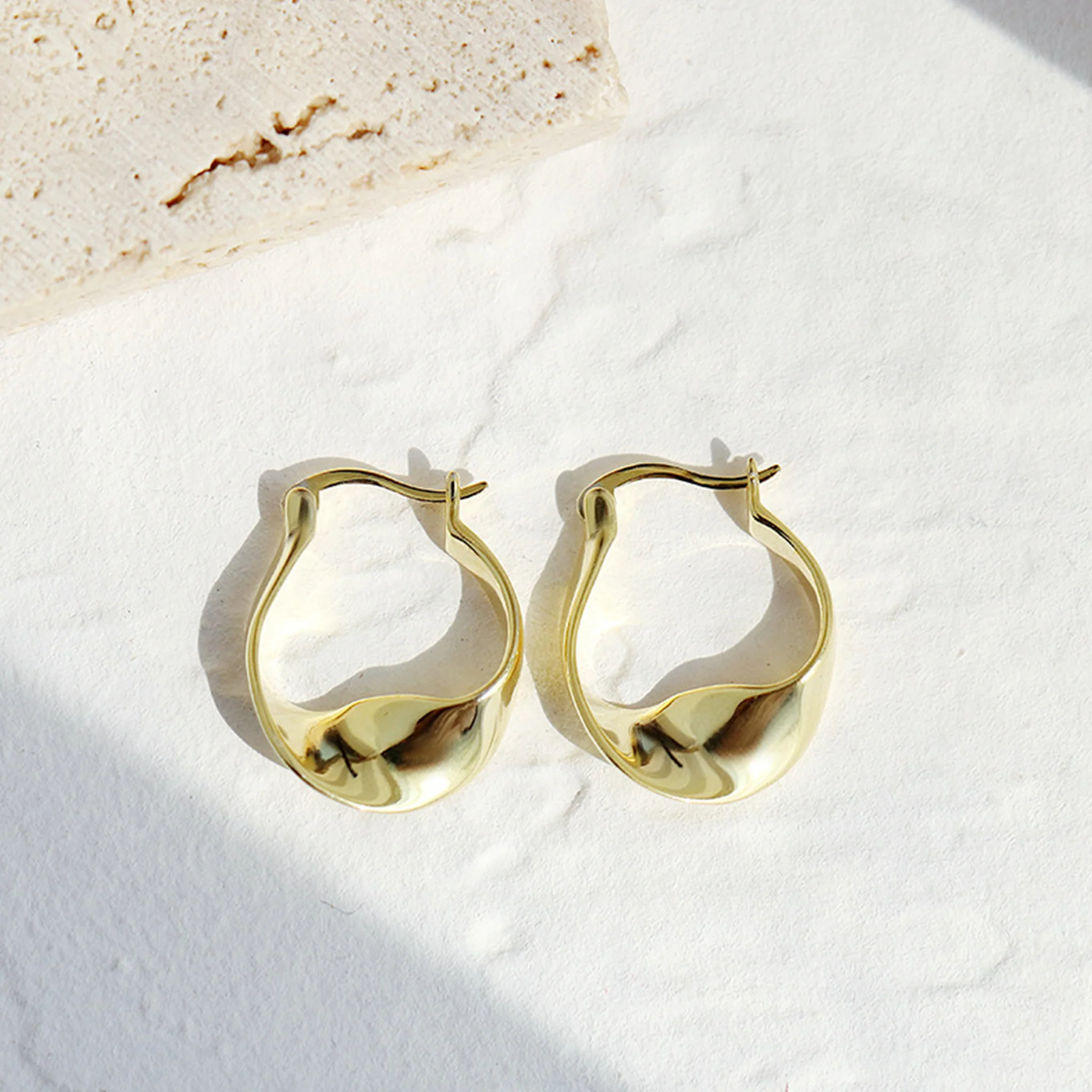 Irregular Wave Texture Earrings - Image 4