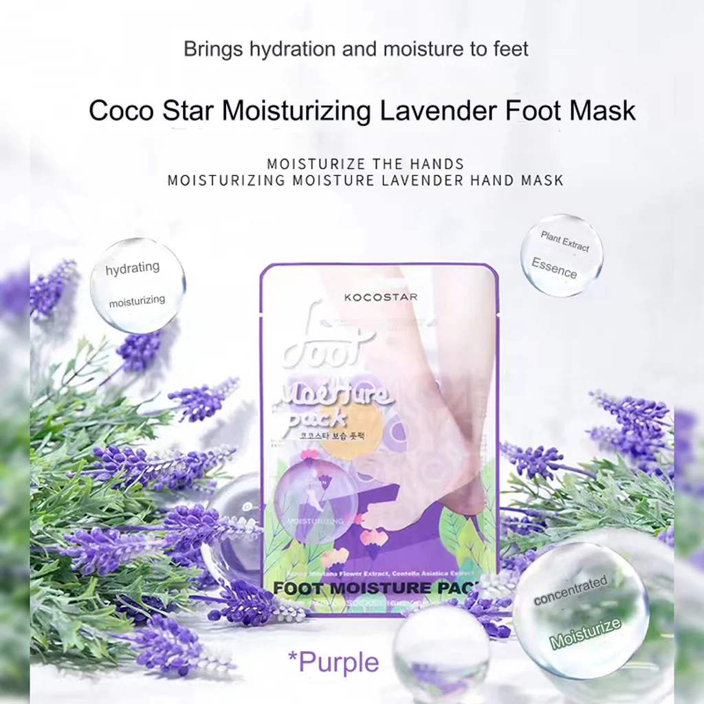 KOCOSTAR Foot Moisture Pack Purple Lavender 1 Pair - Image 3