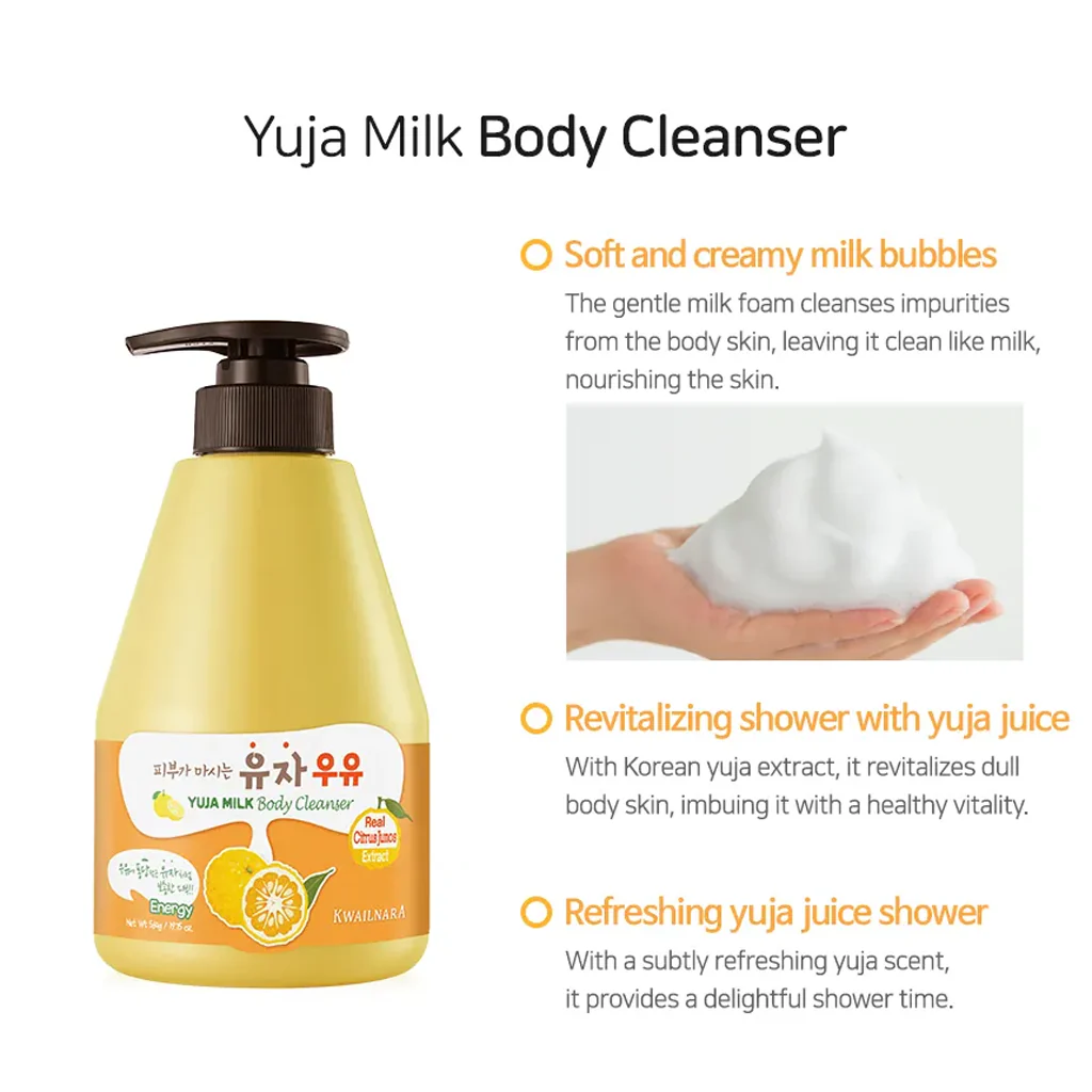 KWAILNARA Yuzu Milk Body Cleanser 560 ml - Image 3