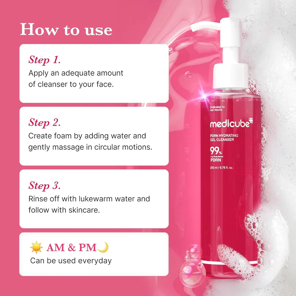 medicube PDRN Hydrating Gel Cleanser 200ml - Image 7