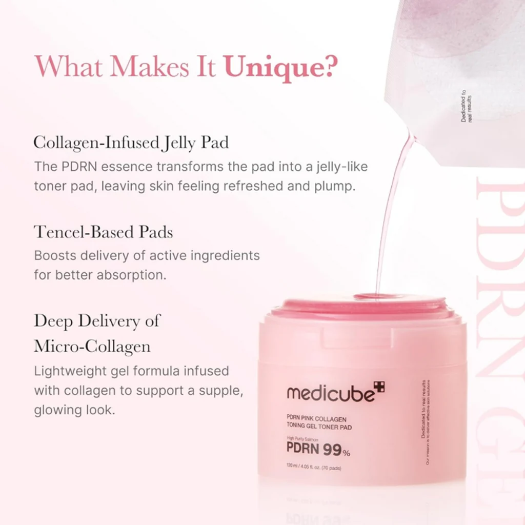 medicube PDRN Pink Collagen Toning Gel Toner Pad 70 pcs - Image 6