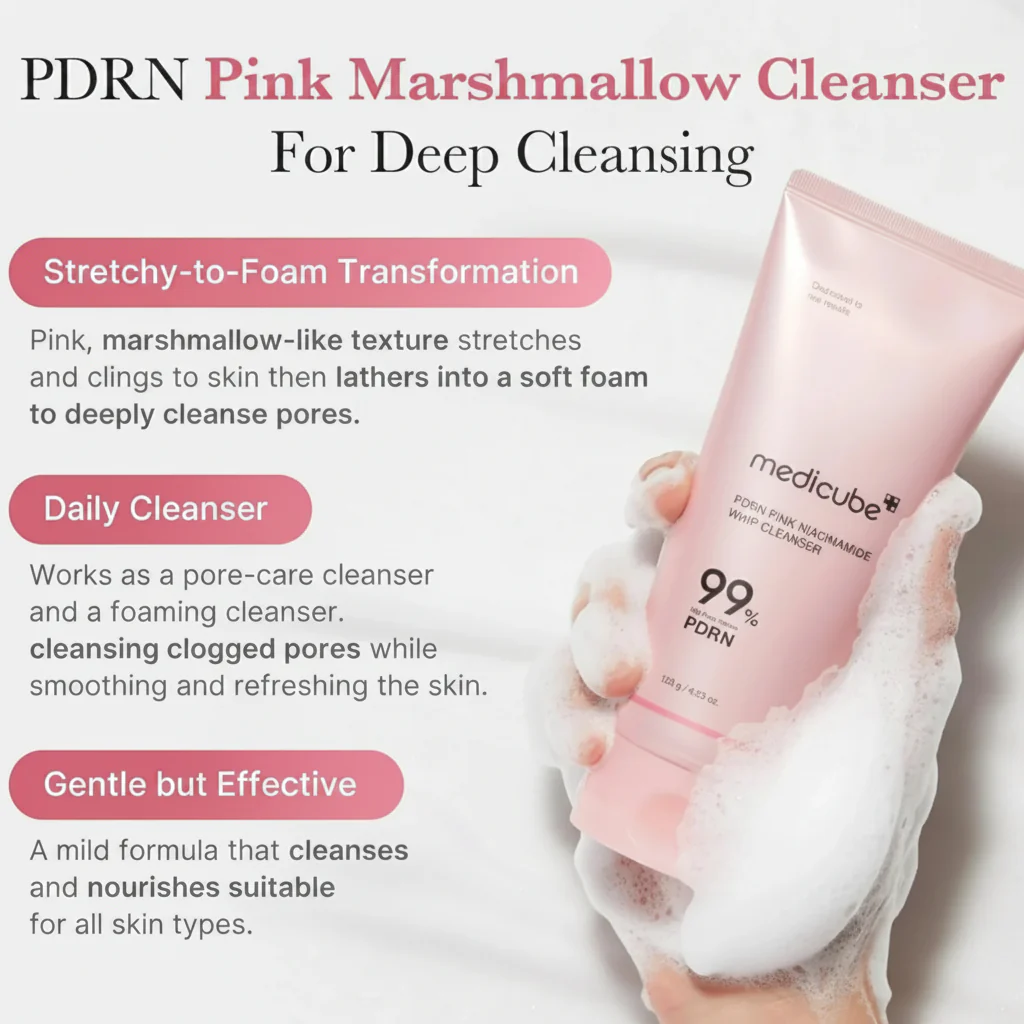 medicube PDRN Pink Niacinamide Whip Cleanser 120g - Image 7