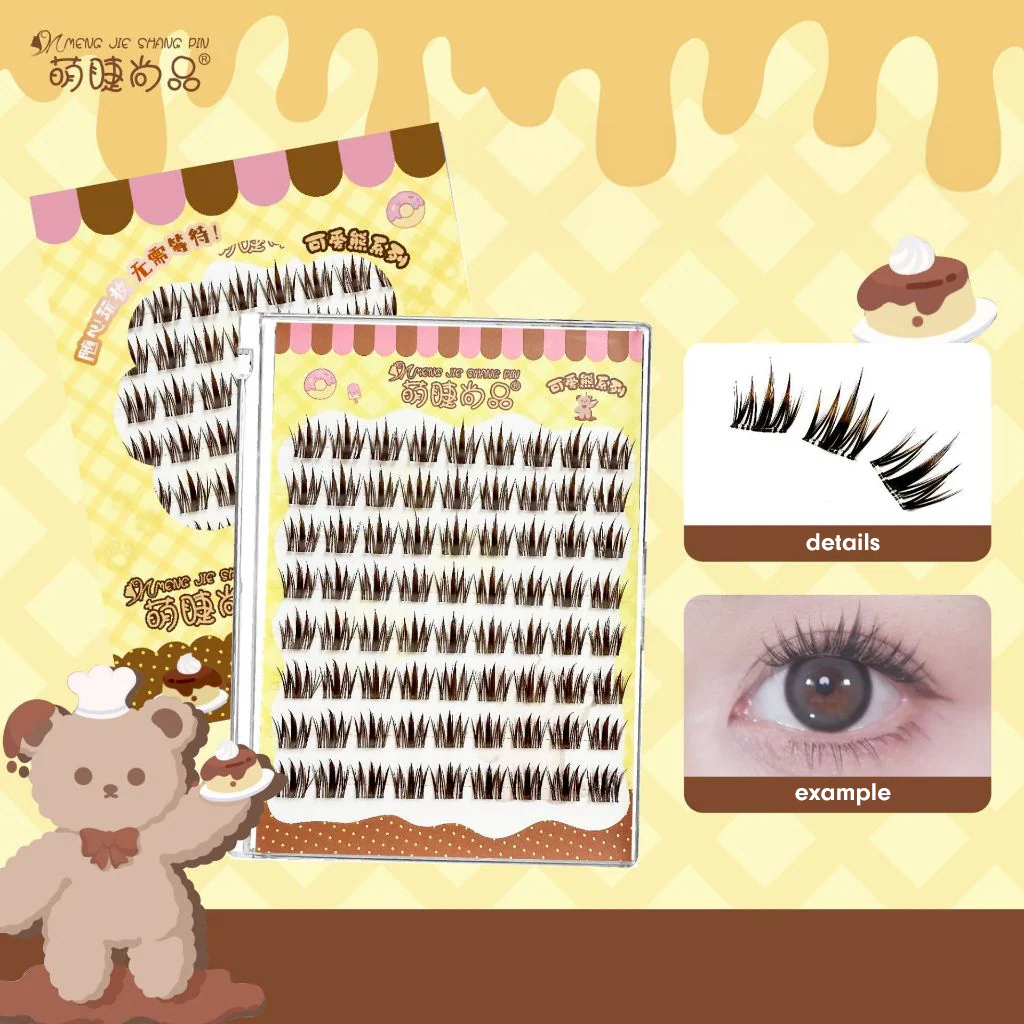 MJSP Glue-Free Gold Bear Brown False Eyelashes - Image 2