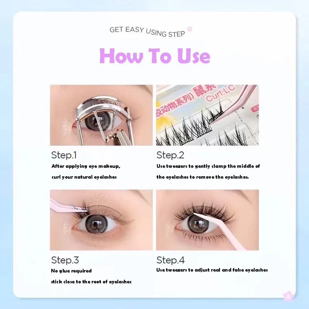 MR.WISH False Eyelashes Glue-Free Animal Series Fox Eye-Sparkle Bright Eyes - Image 4