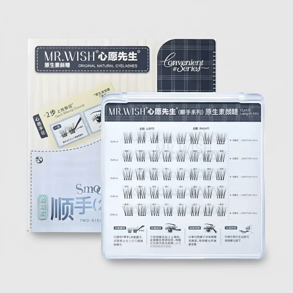 MR.WISH False Eyelashes Glue Free Smoothly Two Step Process Original Natural