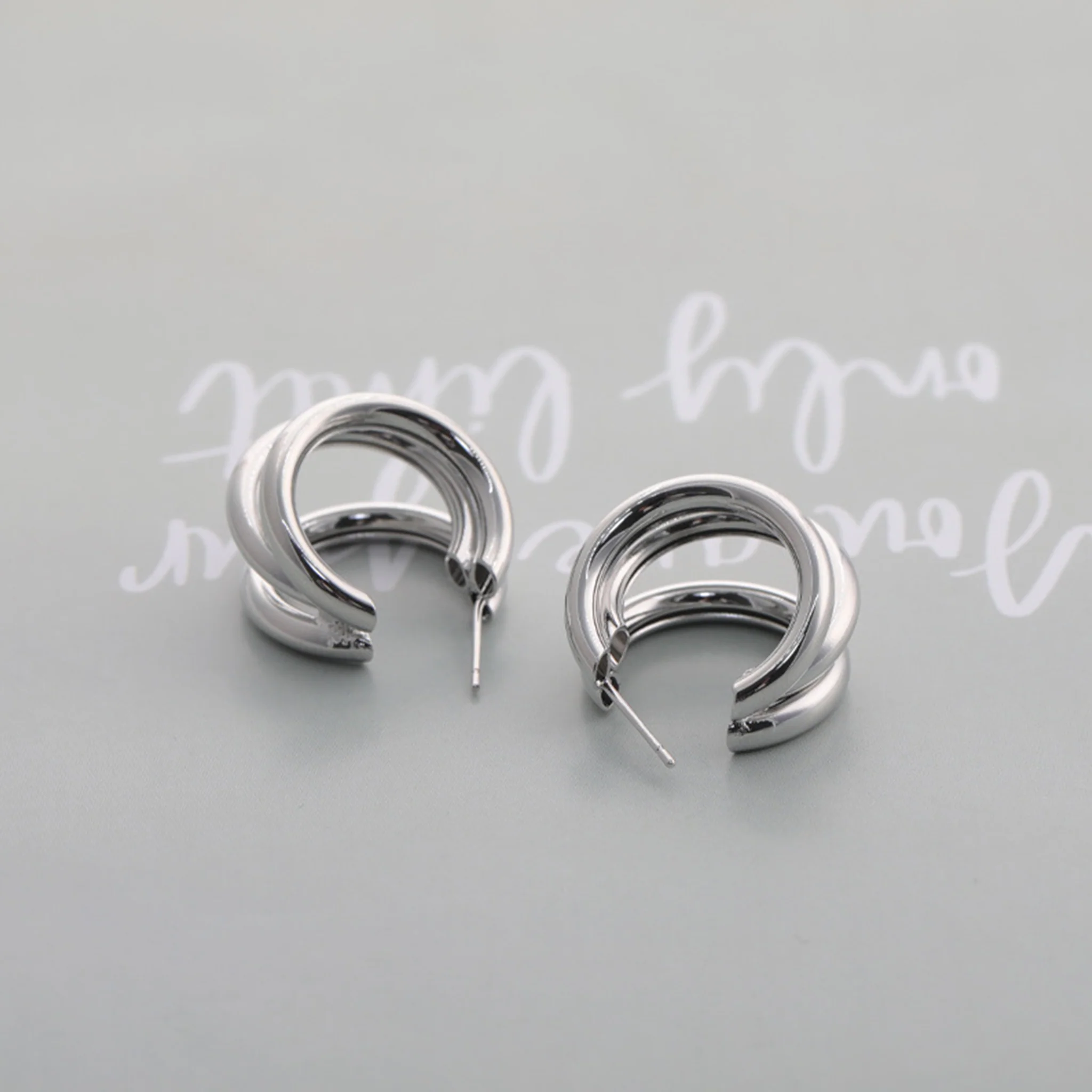 Multi-Layered Circular Gold Earrings - Image 5