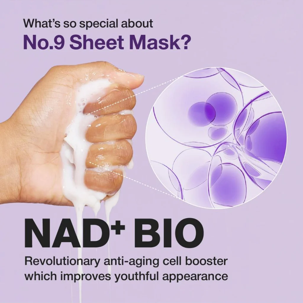 numbuzin No.9+ NAD Bio Lifting Full Cover Facial Mask 4 pcs - Image 6