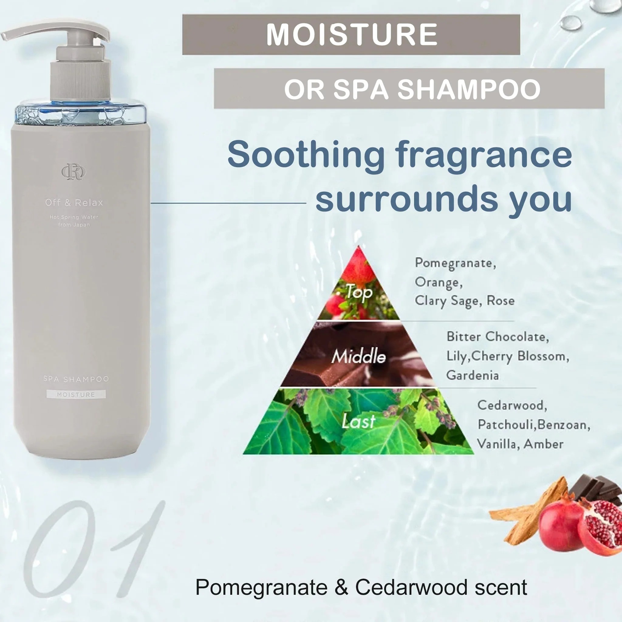 Off & Relax Hot Spring Water Moisture Spa Shampoo 460ml - Image 3