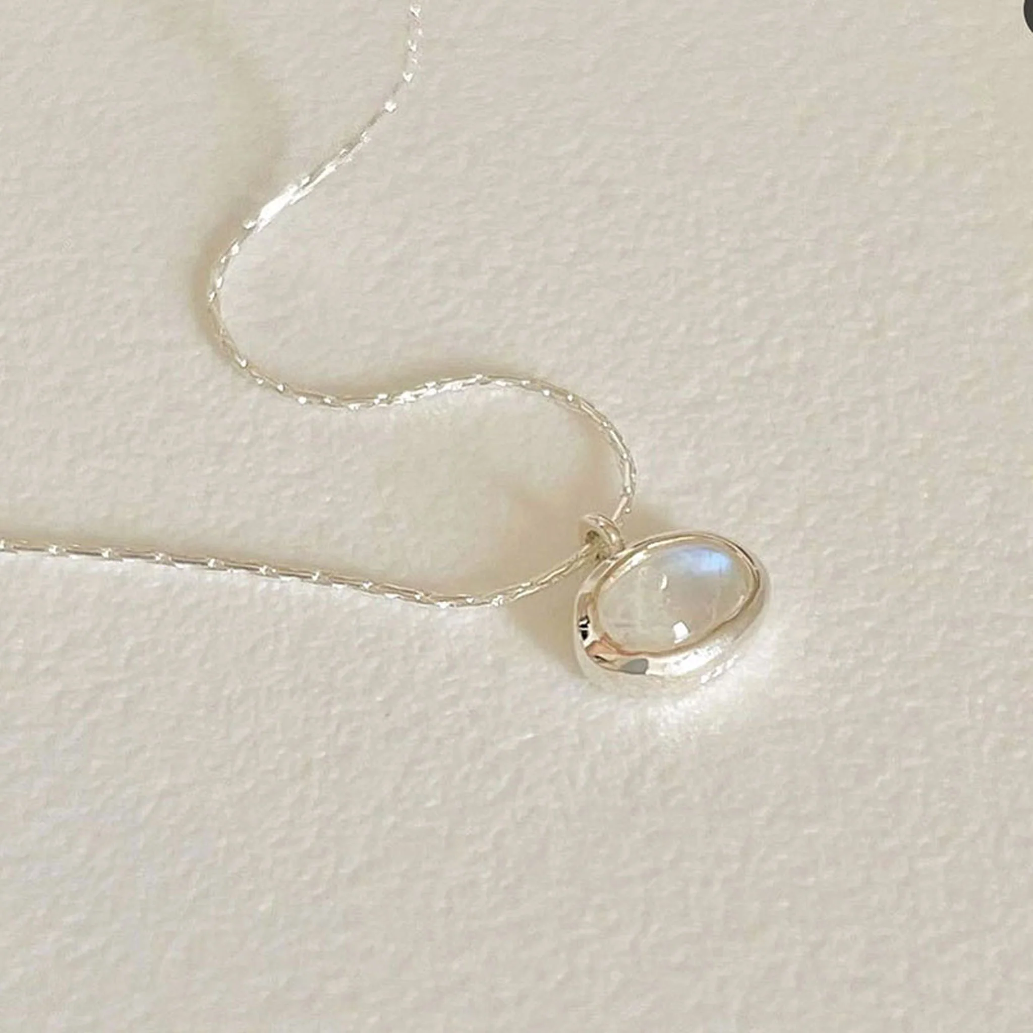 Simulated White Jade Collarbone Necklace - Image 3