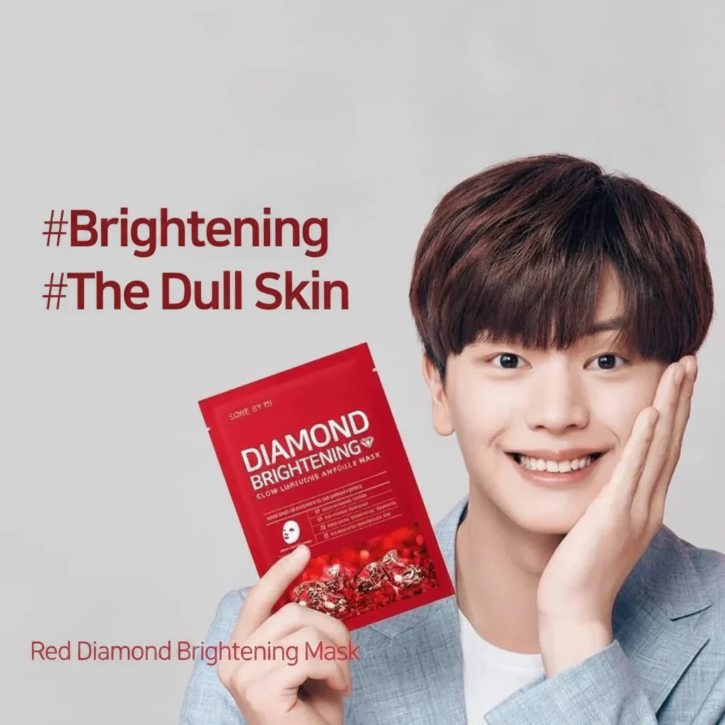 SOME BY MI Red Diamond Brightening Glow  Luminous Ampoule Mask 1pc - Image 3