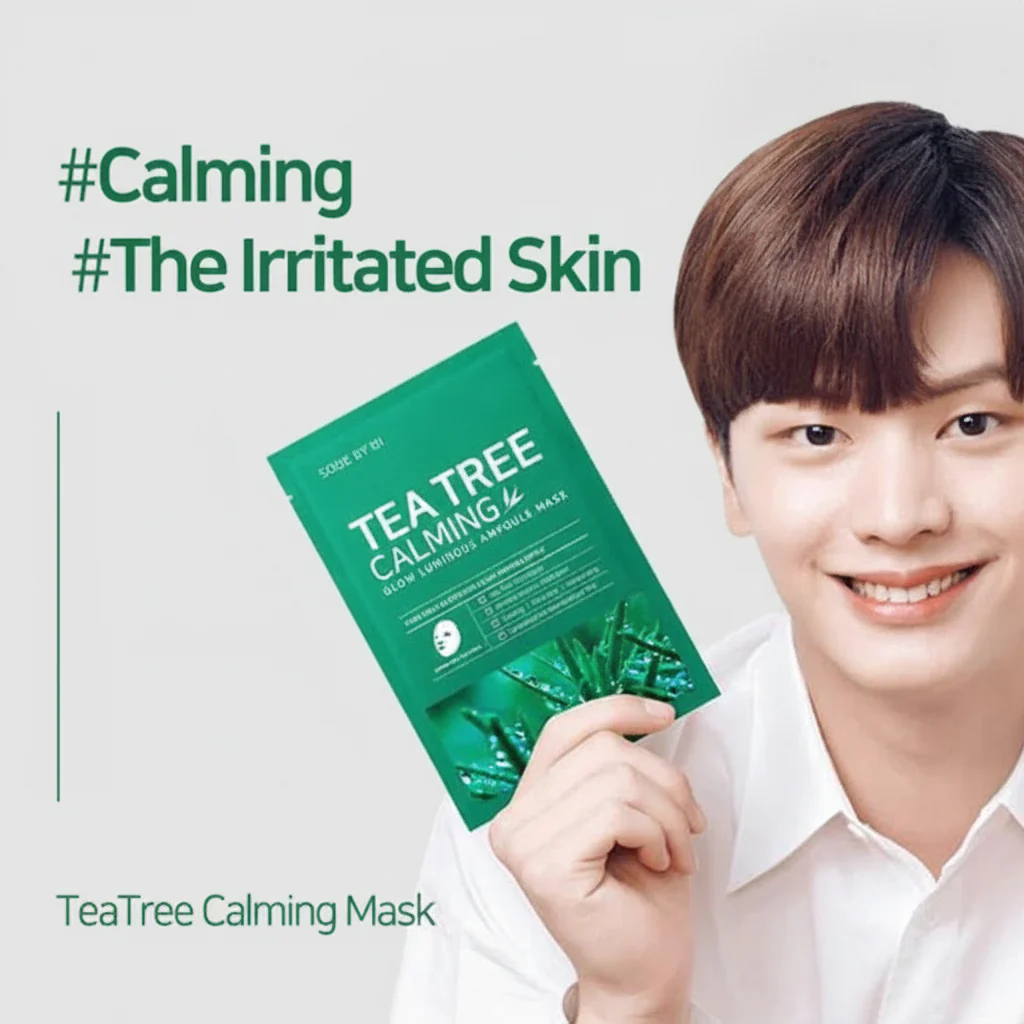SOME BY MI Tea Tree Calming Glow Luminous  Ampoule Mask 1pc - Image 3