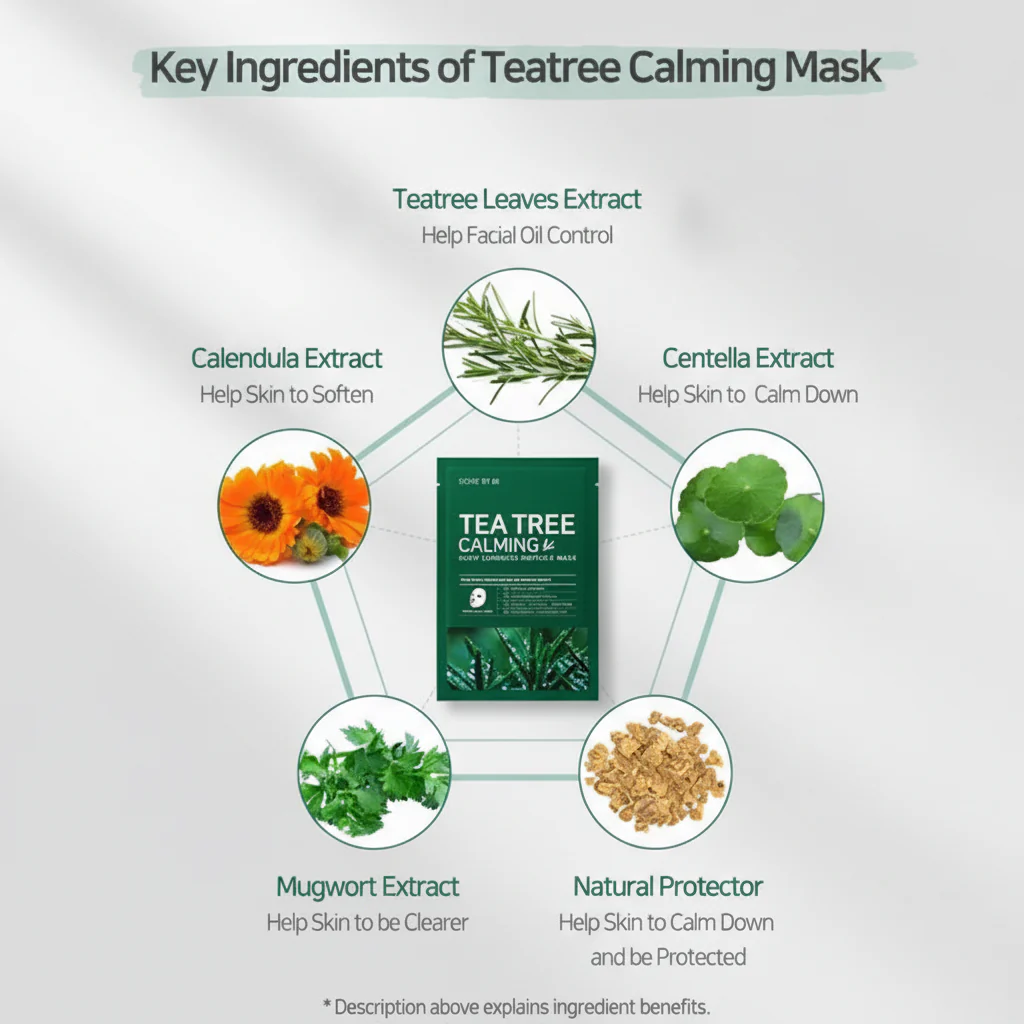SOME BY MI Tea Tree Calming Glow Luminous  Ampoule Mask 1pc - Image 4