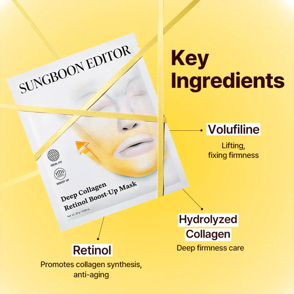 SUNGBOON EDITOR Deep Collagen Retinol Boost Up Mask 4pcs - Image 2