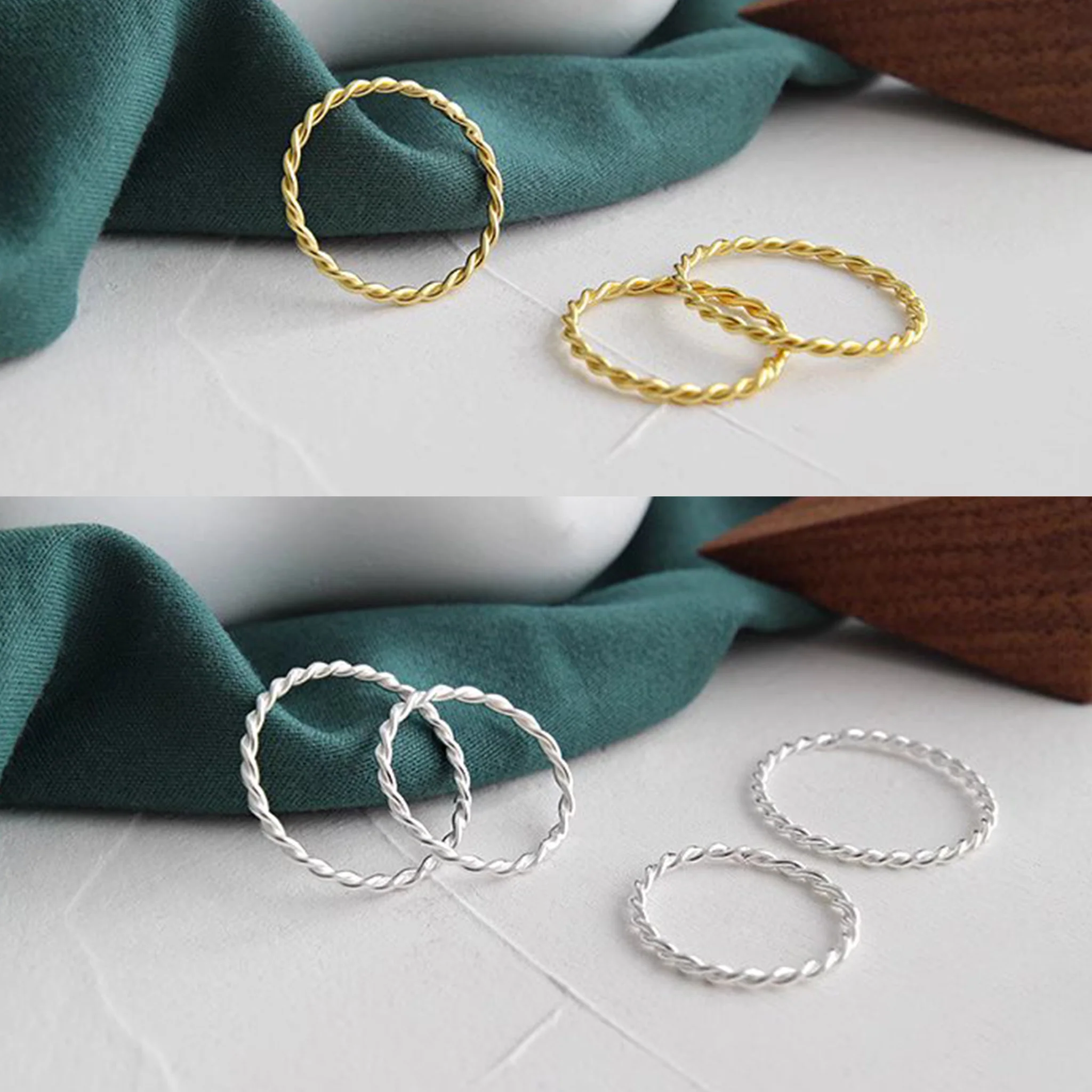 Two-Strand Twisted Rope Texture Ring - Image 4