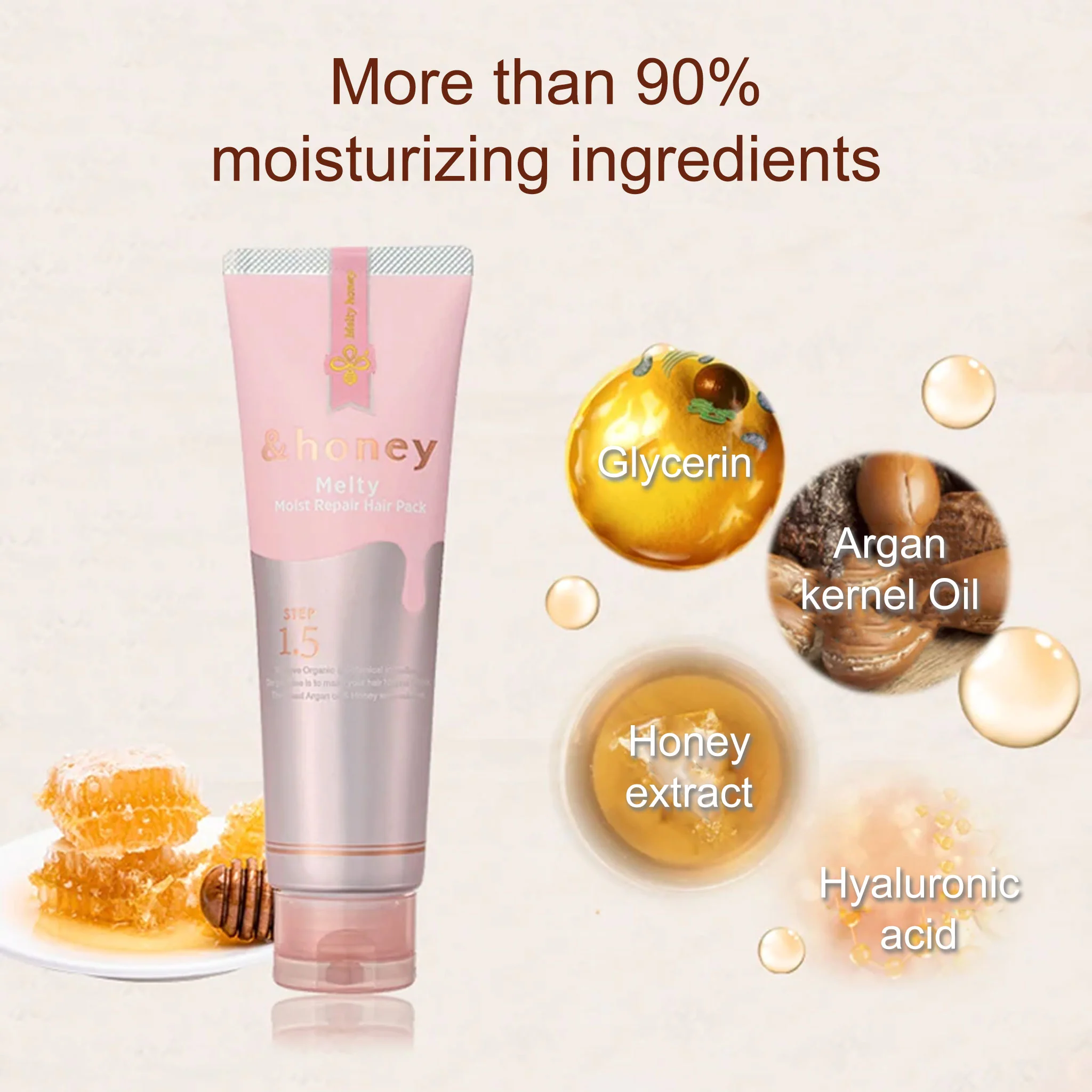 ViCREA &honey Melty Moist Repair Hair Pack 130g - Image 3
