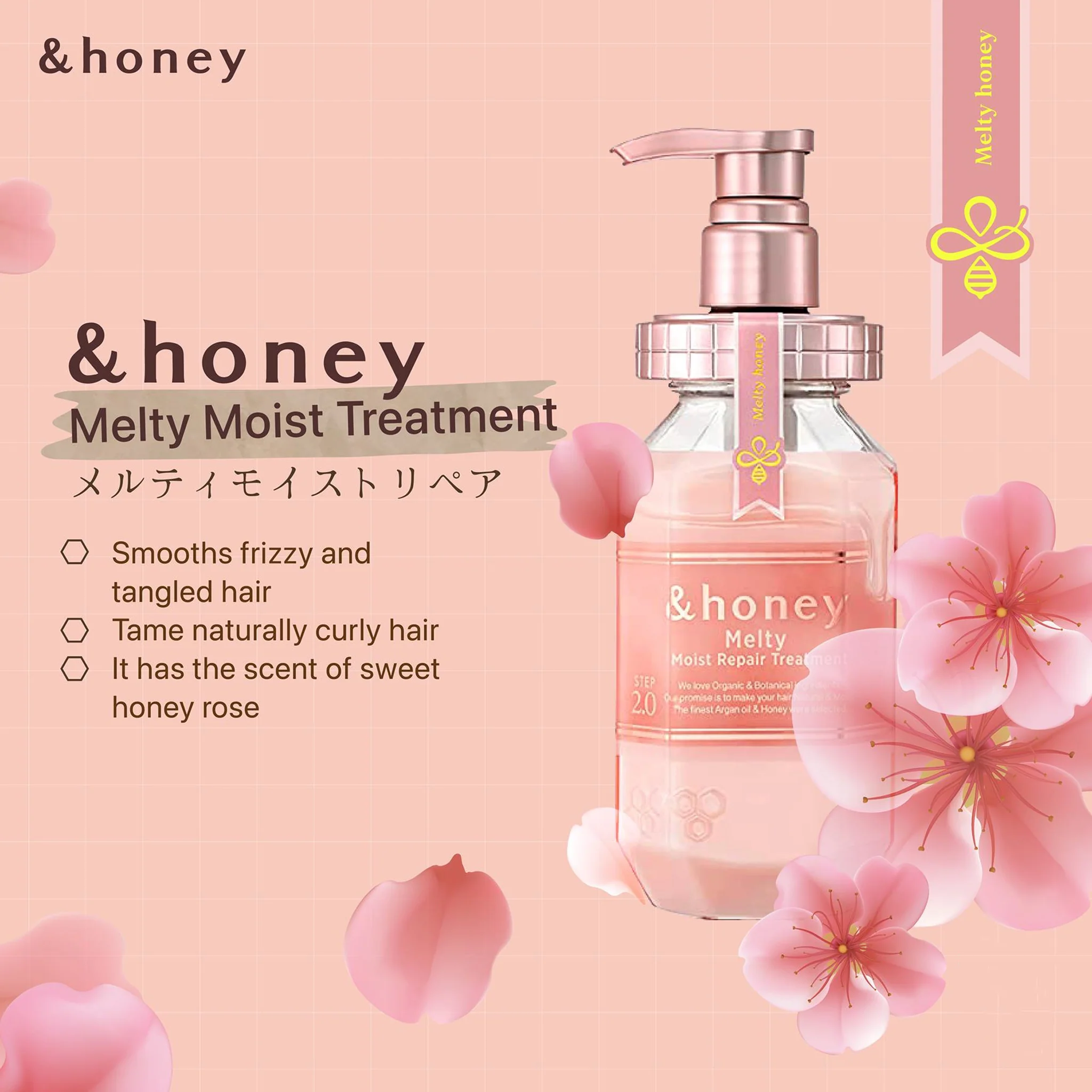 ViCREA &honey Melty Moist Repair Hair Treatment 2.0 445 ml - Image 4
