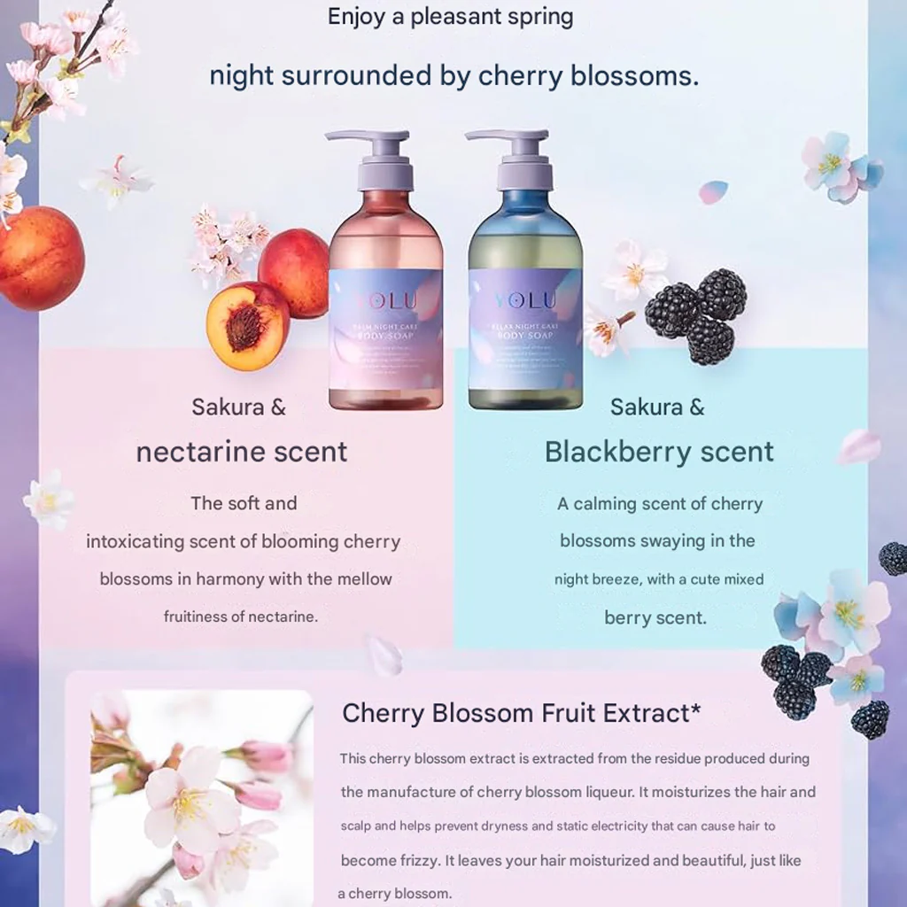 YOLU Sakura Calm Night Care Body Soap 440 ml - Image 4